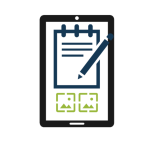 Icon für digitale Besuchsberichte mit geoCapture – papierlose Dokumentation von Außendiensteinsätzen direkt per Tablet.