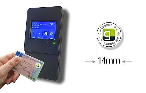 geoCapture RFID-Terminal mit Führerscheinprüfung per Chip für digitale Fahreridentifikation