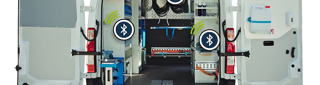 Über Beacon wird die Fahrzeugbeladung in einem Van erkannt