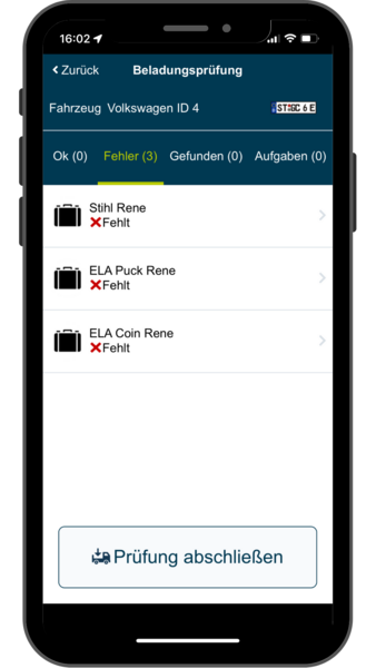 geoCapture App Beladungsprüfung Fahrzeugkontrolle