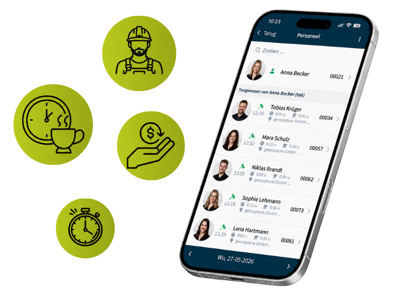timeTrack app voor mobiele tijdregistratie